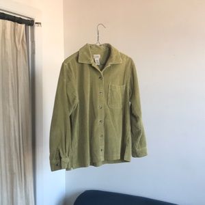 LL Bean Corduroy Shirt / jacket in lime green